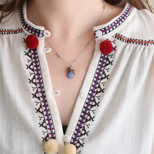 Natural Stone Necklace Earrings