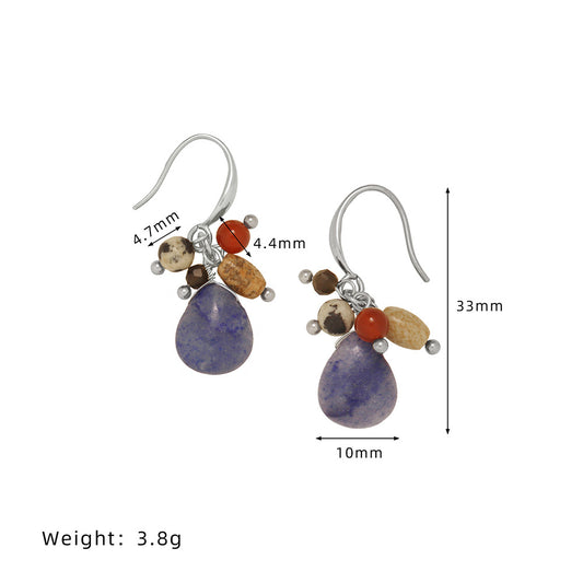 Natural Stone Necklace Earrings