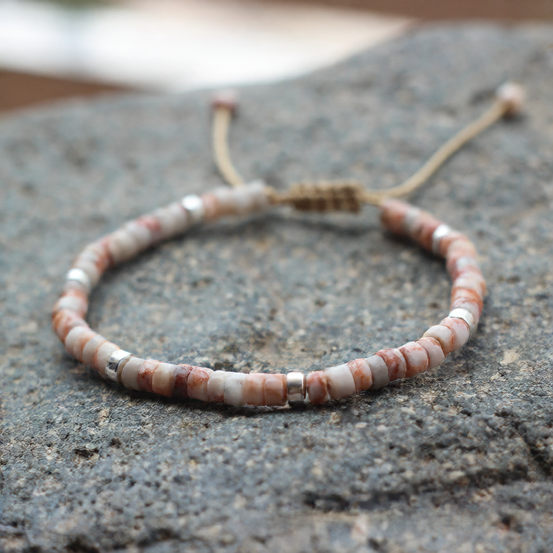 Natural stone right-angle bead stringing bracelet
