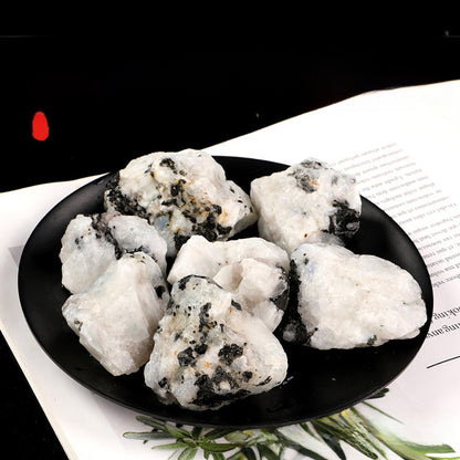Natural White Moonstone Crystal Decorative Stones
