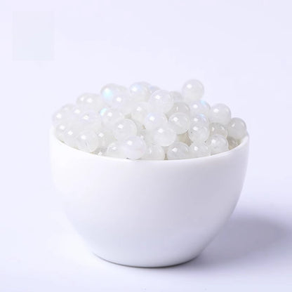 Natural White Moonstone Round Beads for Jewelry Making
