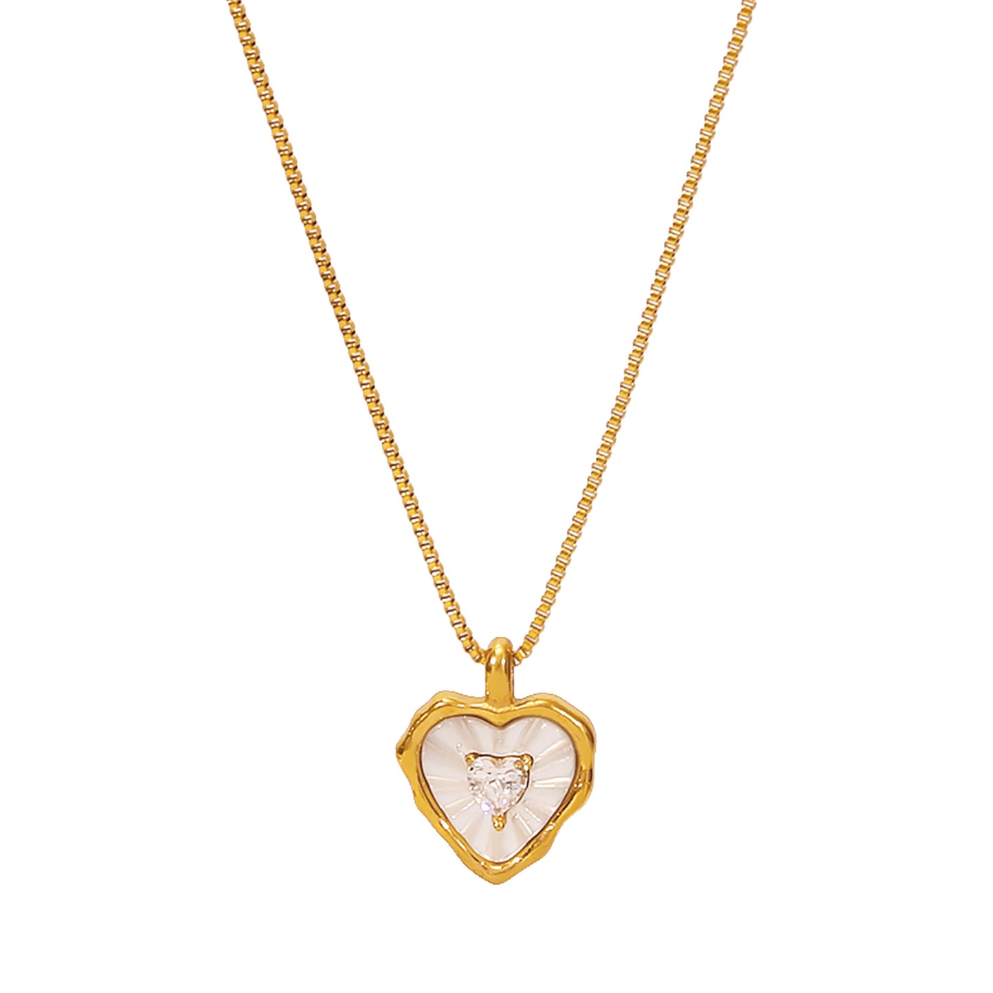 Natural White Mother-Of-Pearl Pendant Necklace