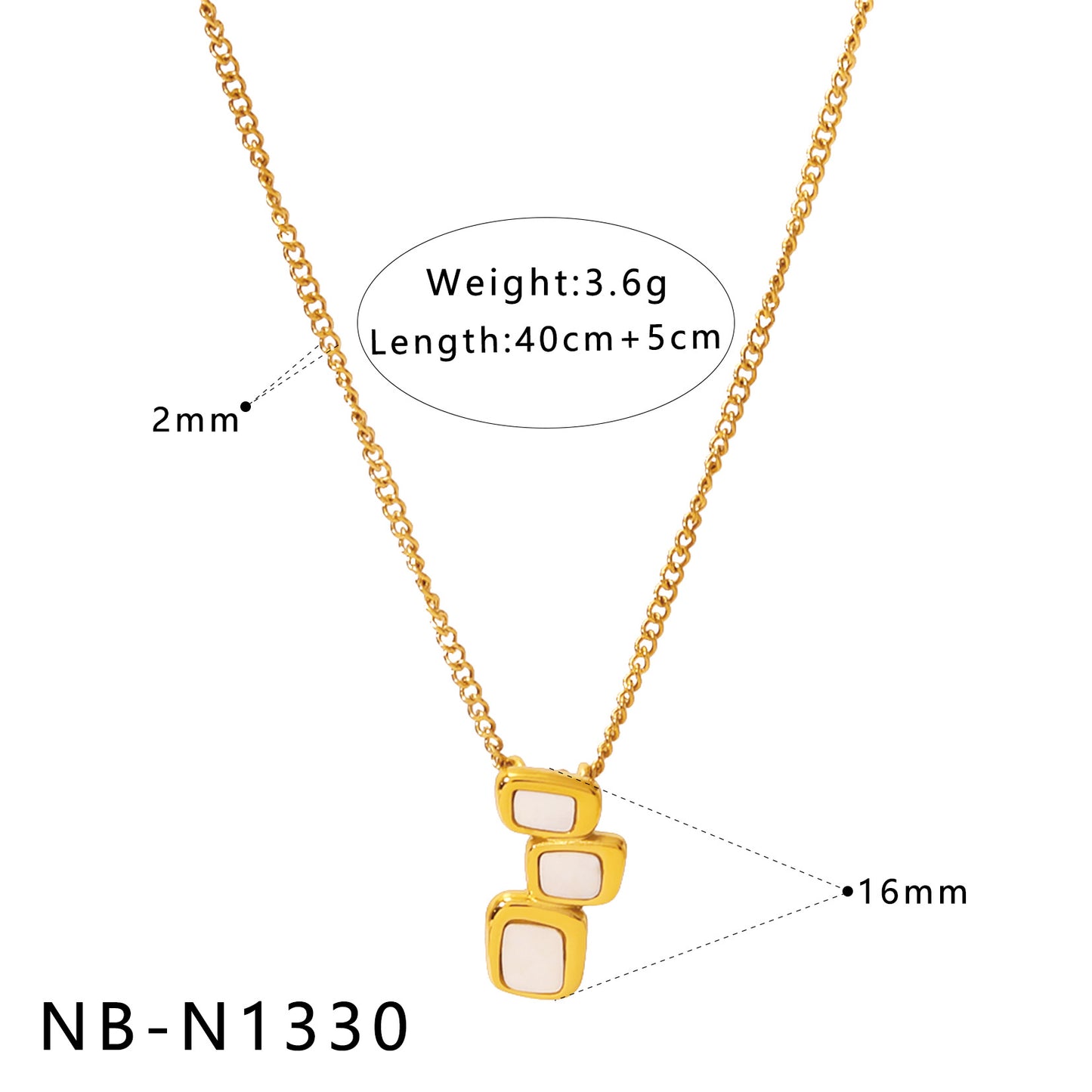 Natural White Mother-Of-Pearl Pendant Necklace