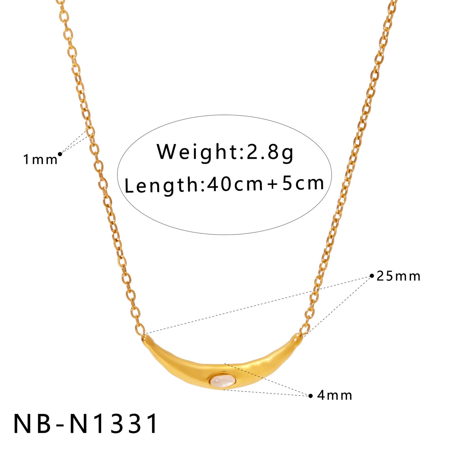 Natural White Mother-Of-Pearl Pendant Necklace