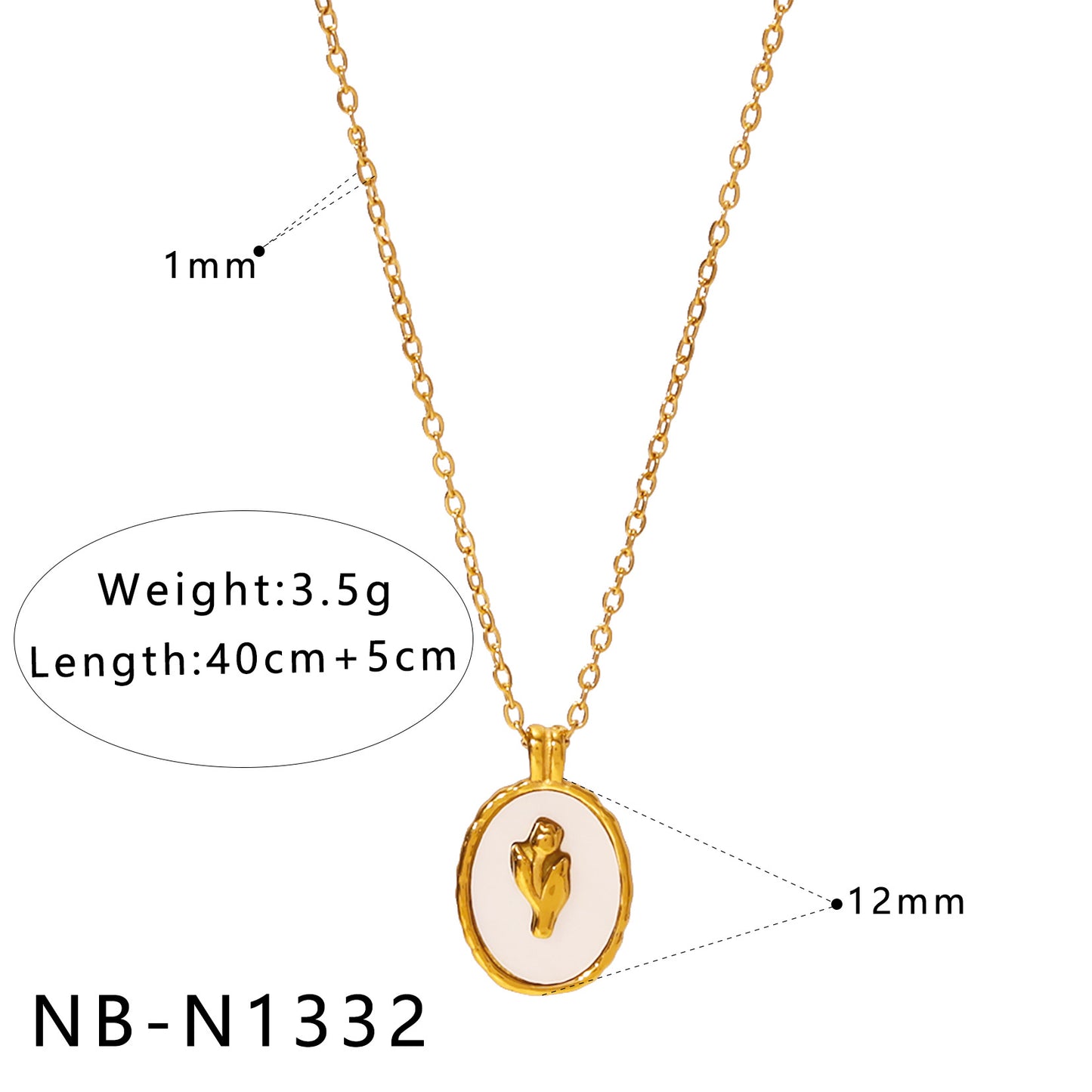 Natural White Mother-Of-Pearl Pendant Necklace