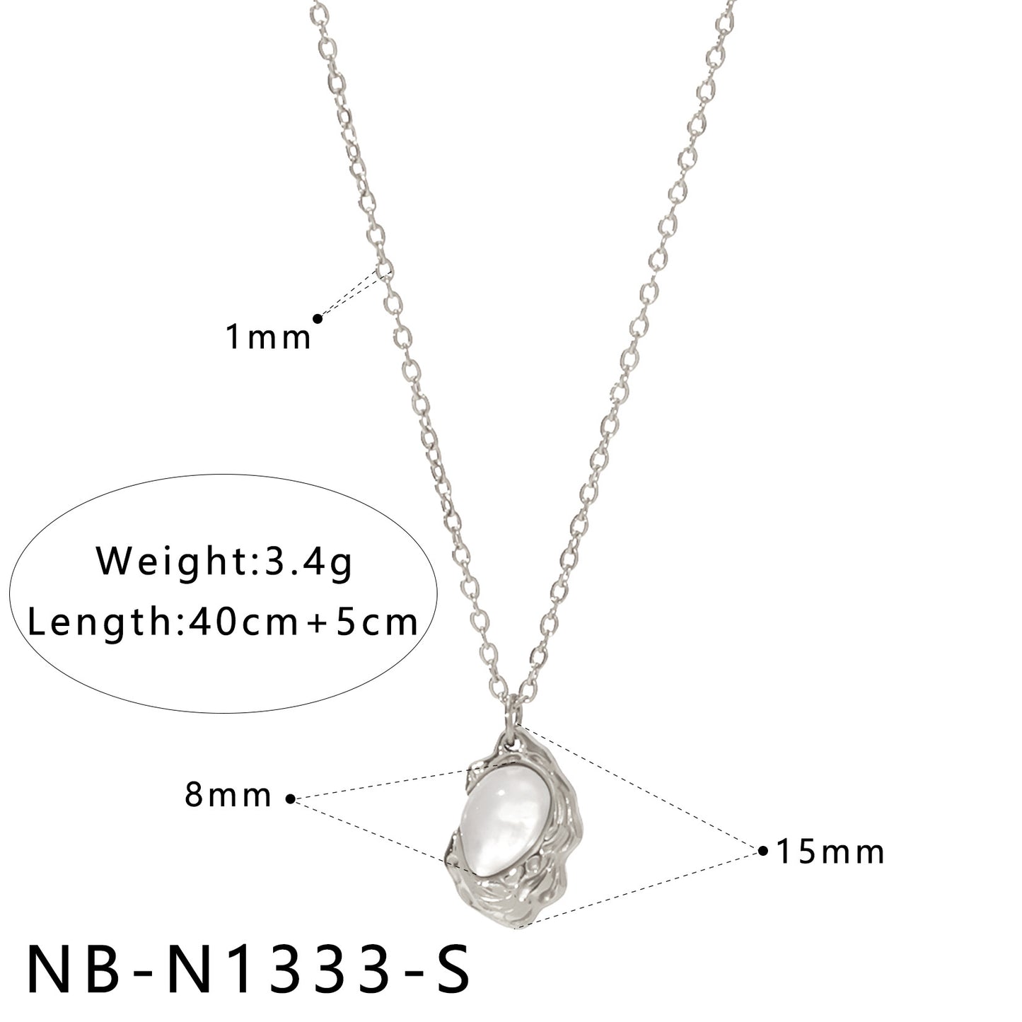 Natural White Mother-Of-Pearl Pendant Necklace