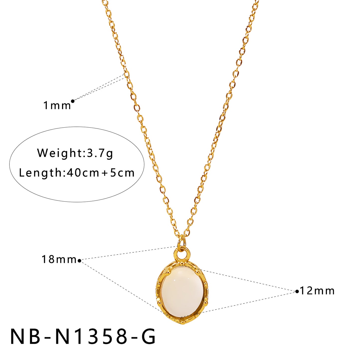 Natural White Mother-Of-Pearl Pendant Necklace