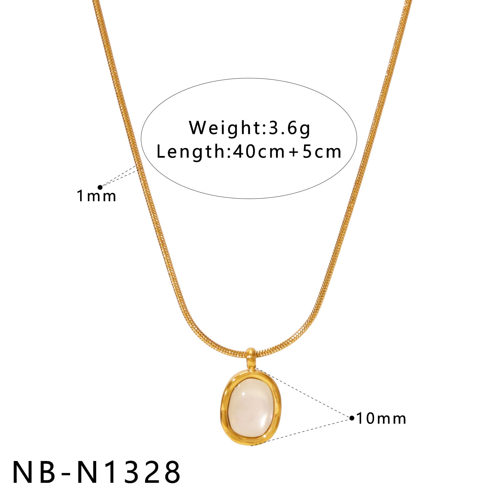 Natural White Mother-Of-Pearl Pendant Necklace