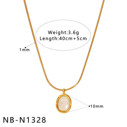 Natural White Mother-Of-Pearl Pendant Necklace