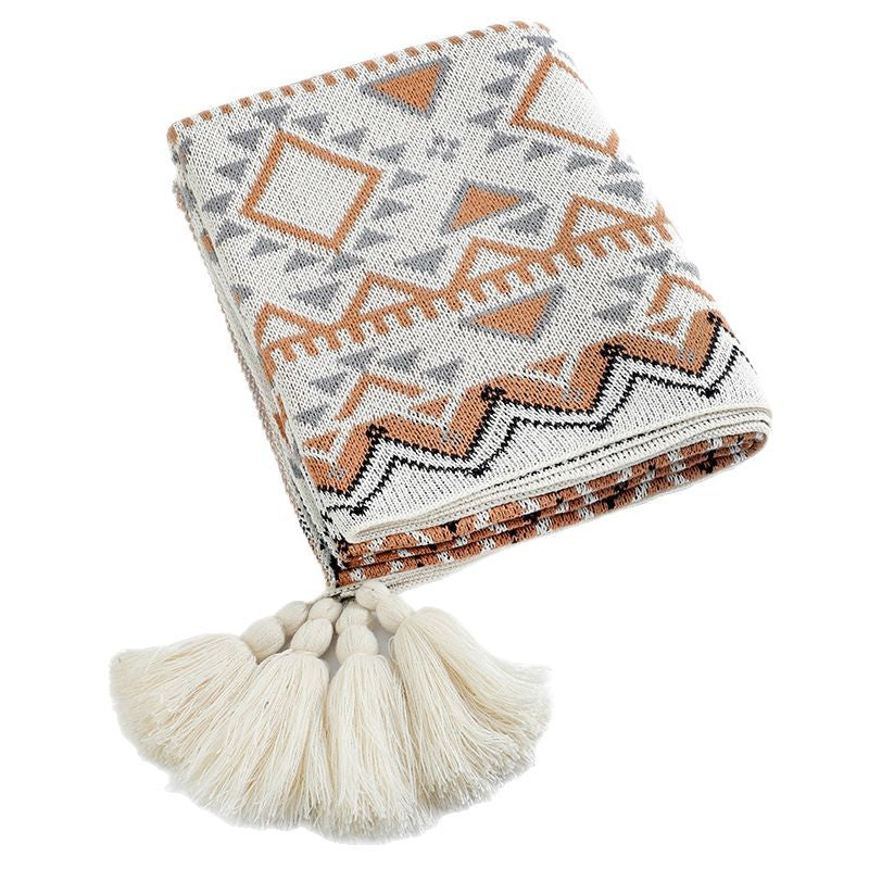 Navajo Geometric Knit Blanket