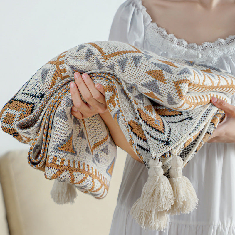 Navajo Geometric Knit Blanket