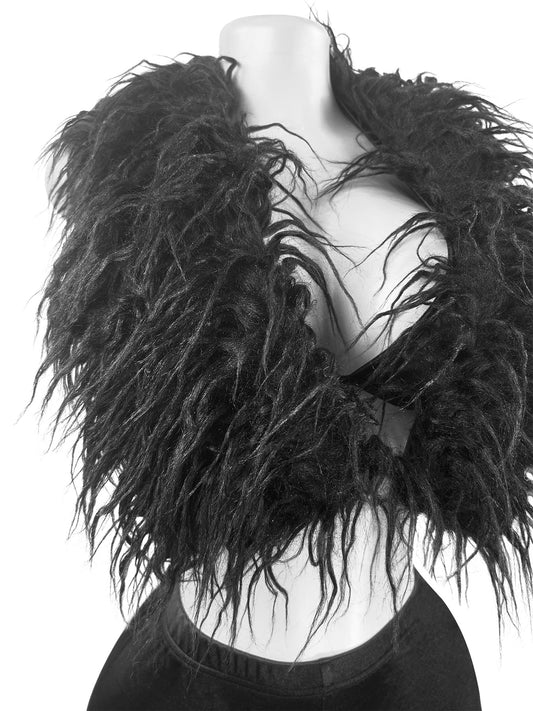 Neck Feather Satin Two-Piece Pants Suit