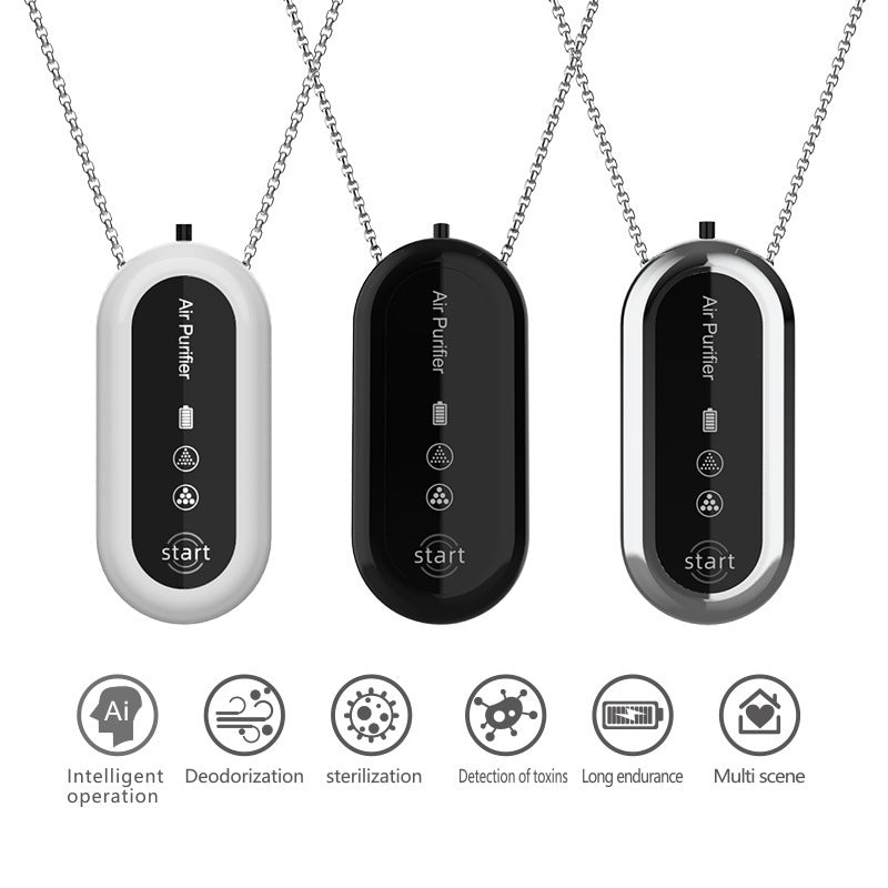 Neck-mounted air purifier