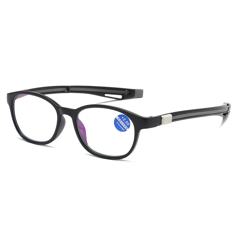 Neck-mounted anti-blue-light reading glasses