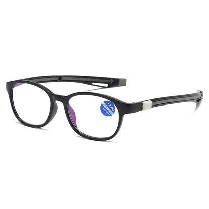 Neck-mounted anti-blue-light reading glasses