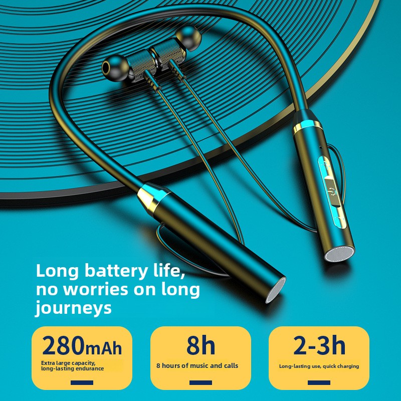 Neck-mounted wireless headphones