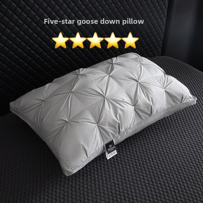 Neck support down pillow core