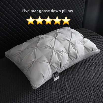 Neck support down pillow core