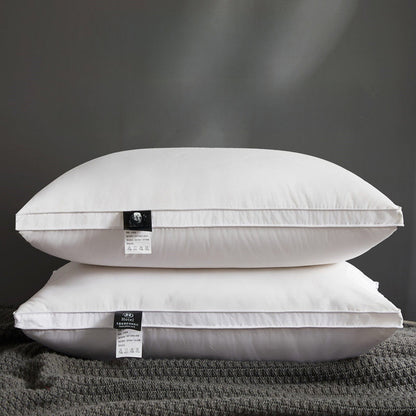 Neck support down pillow core