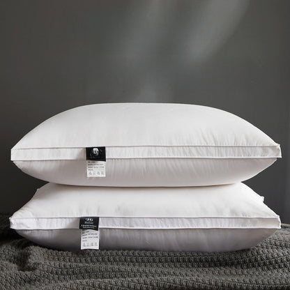 Neck support down pillow core