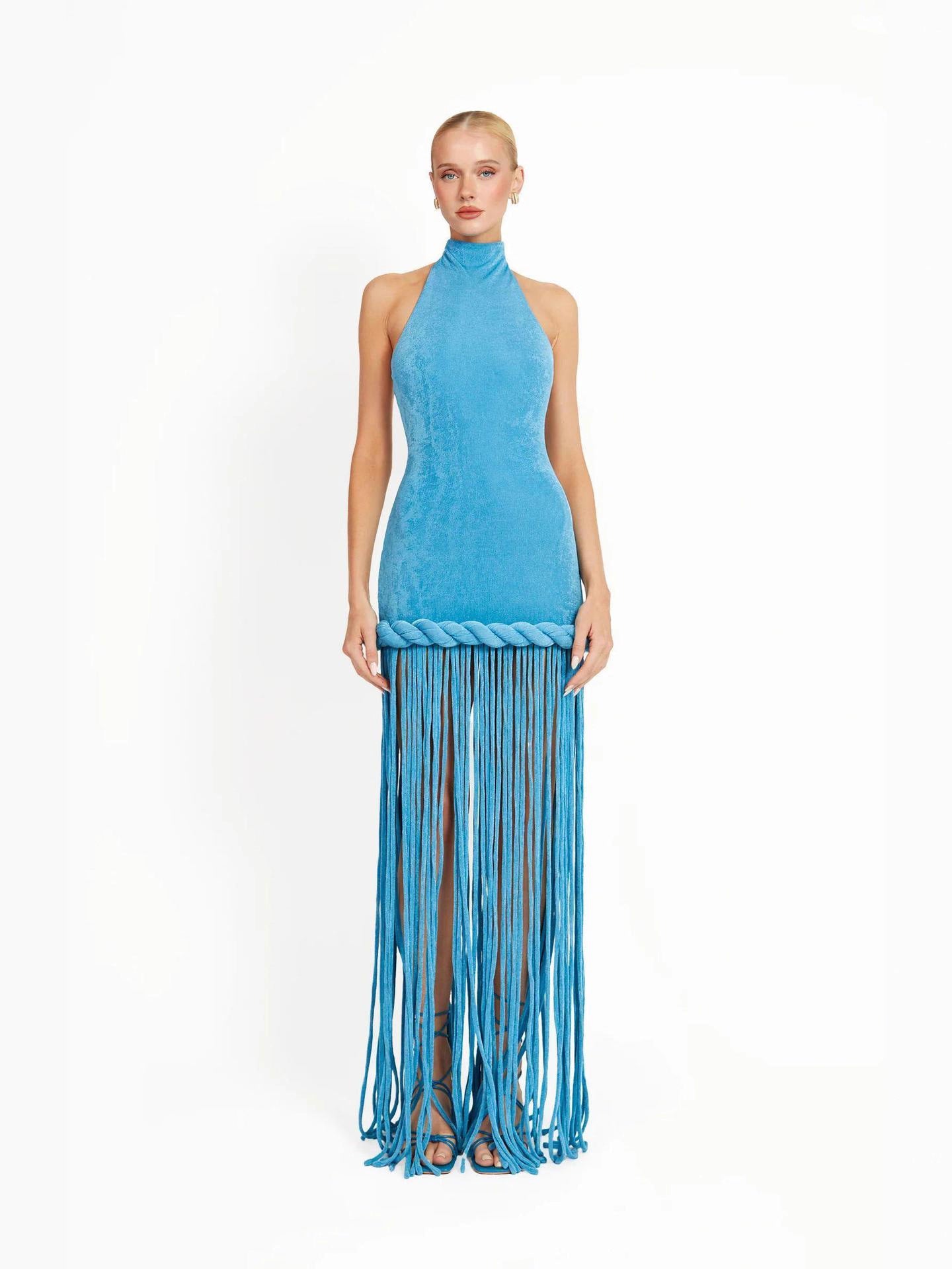 Neck Velvet Gown