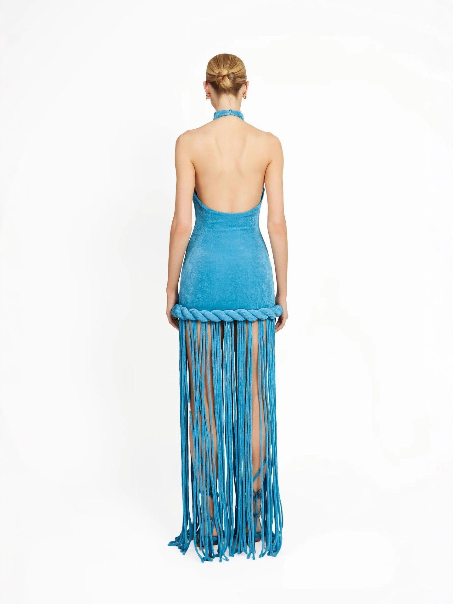 Neck Velvet Gown