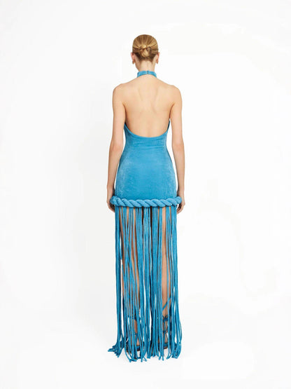 Neck Velvet Gown