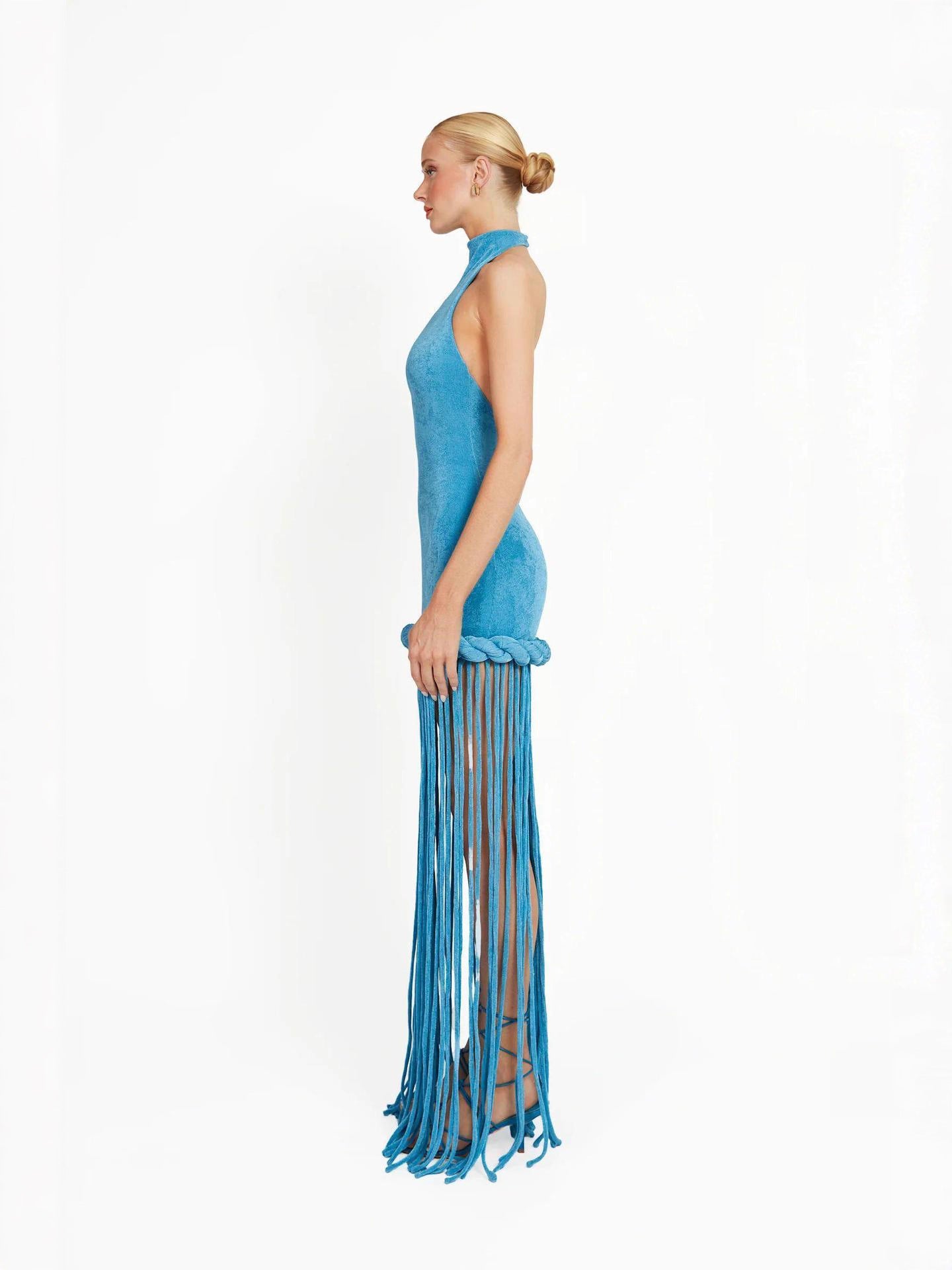 Neck Velvet Gown