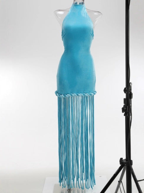 Neck Velvet Gown