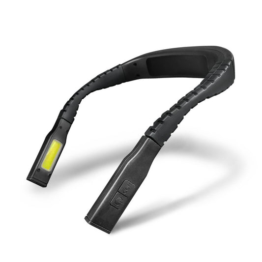 Neck-worn lamp with flexible gooseneck for eye-friendly reading