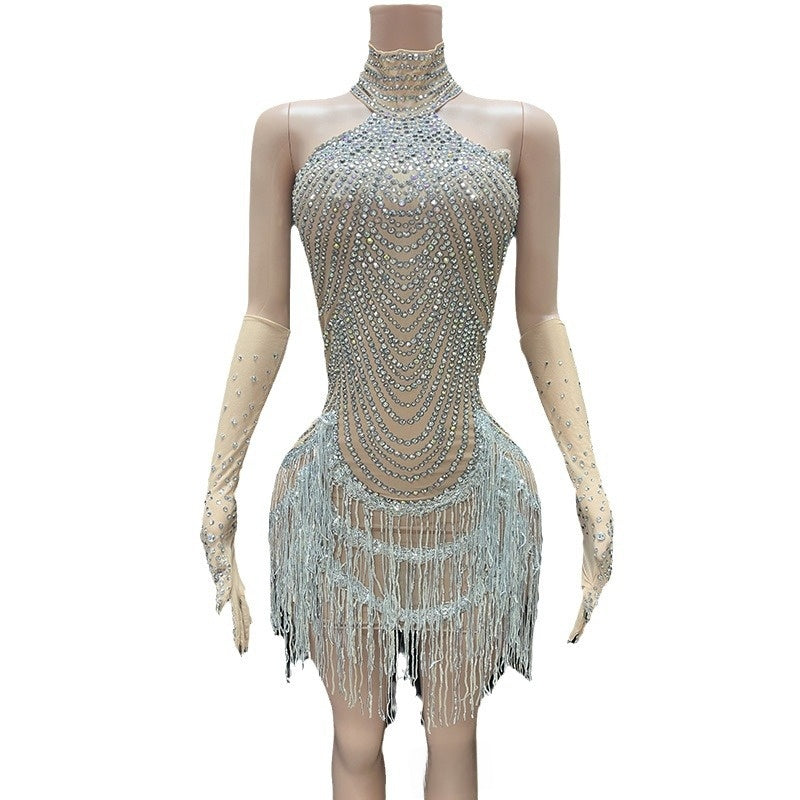 Neck-wrap style dance costume