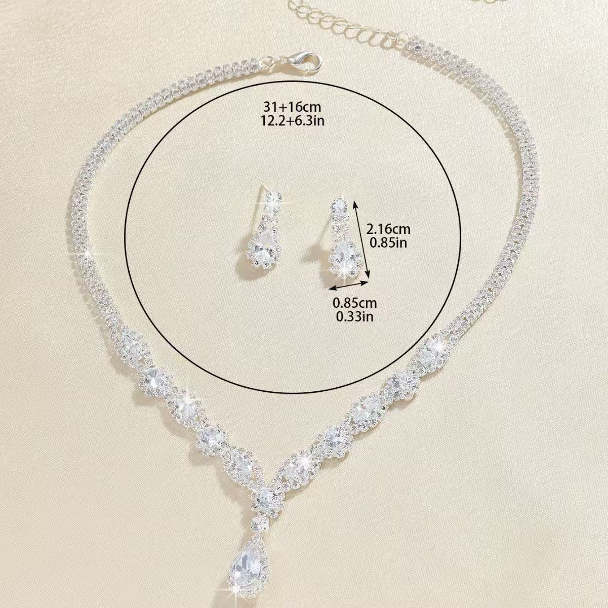 Necklace and earrings jewelry set