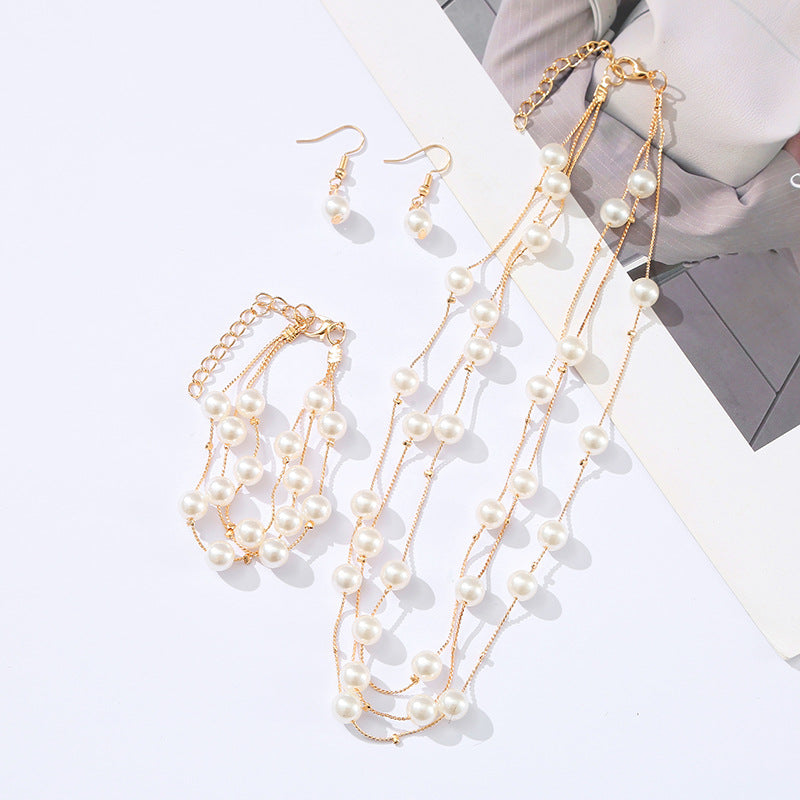 Necklace, bracelet, earrings
