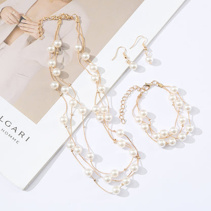Necklace, bracelet, earrings