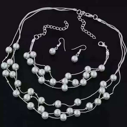 Necklace, bracelet, earrings