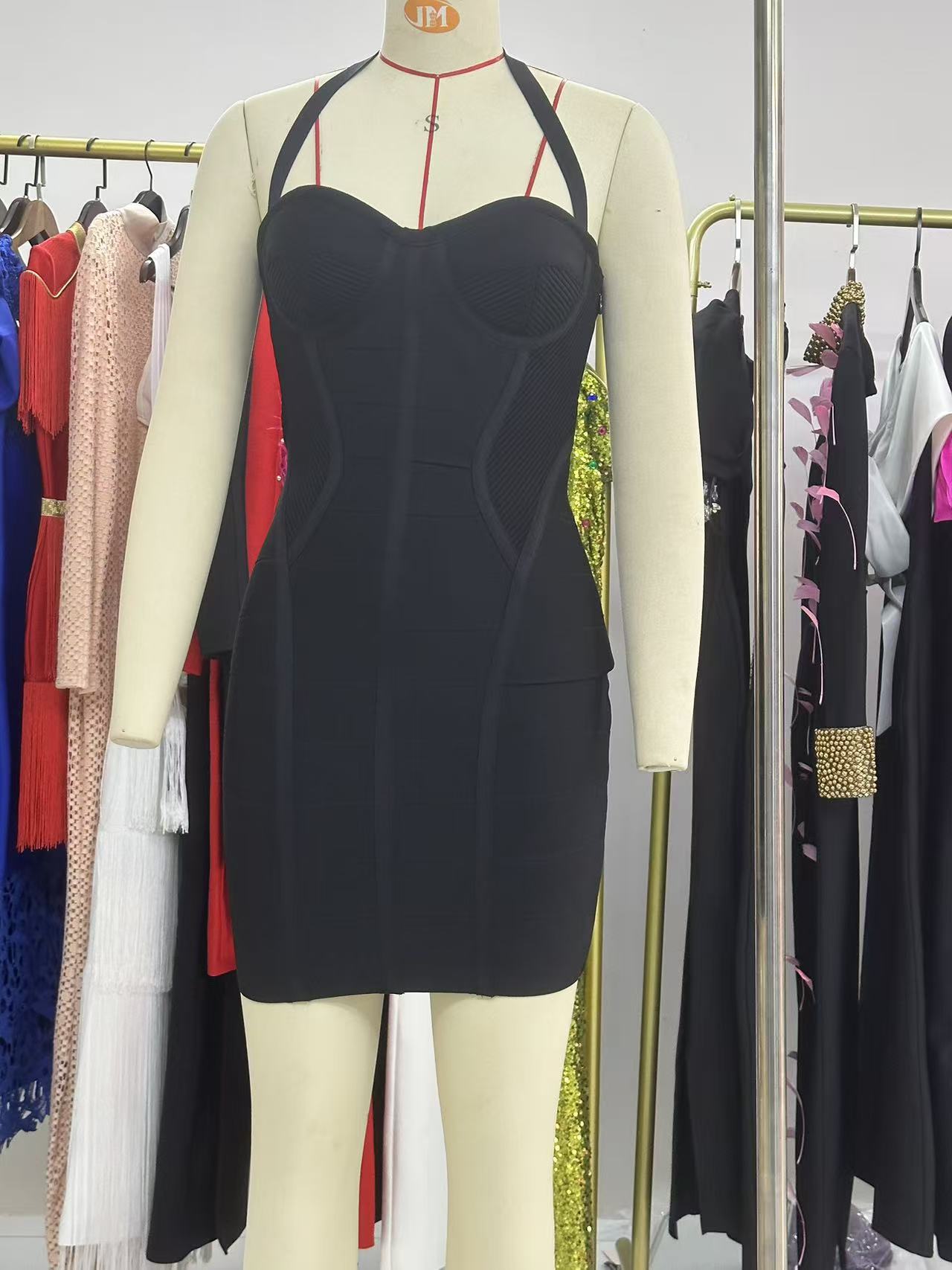 Necklace-style halter dress
