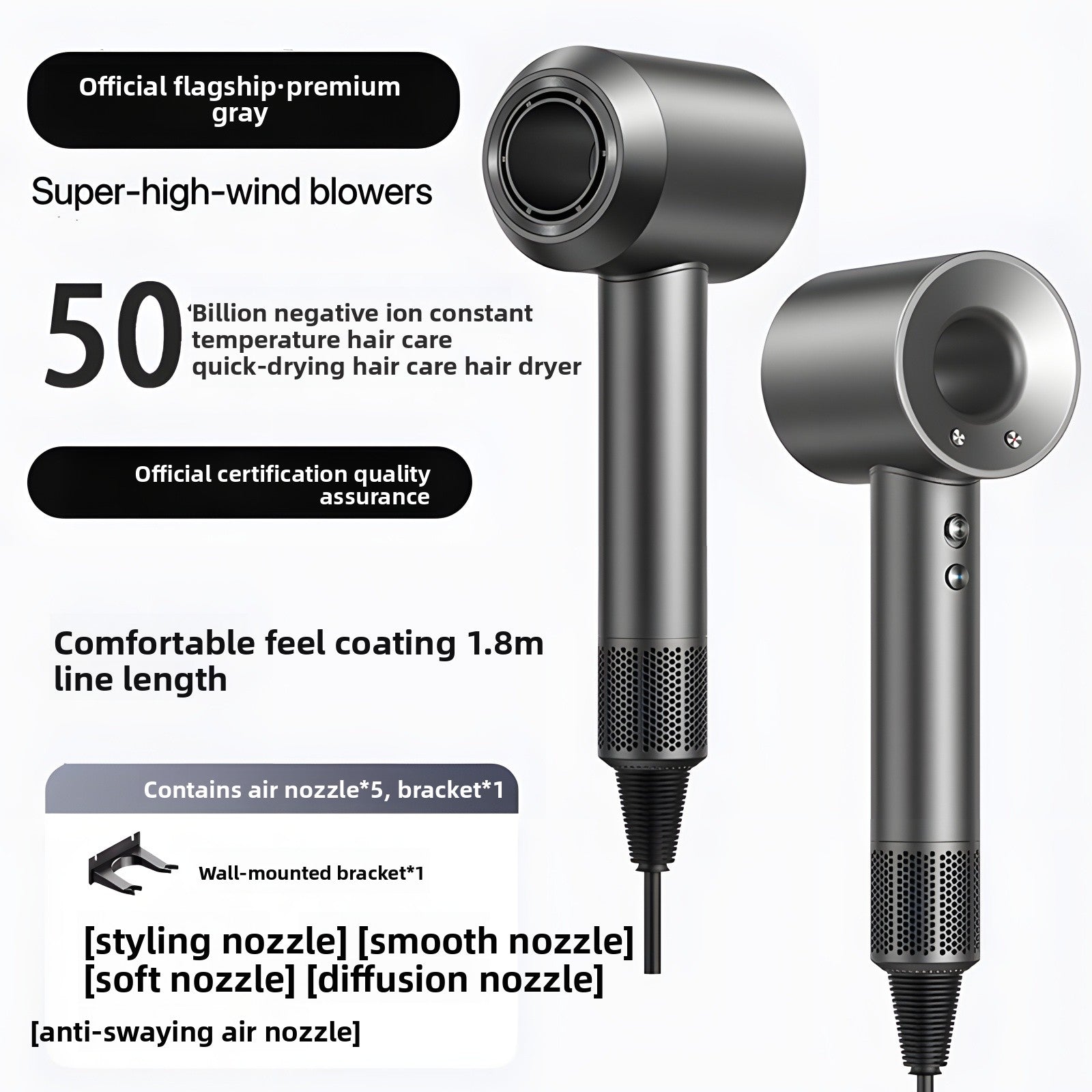 Negative ion hair dryer
