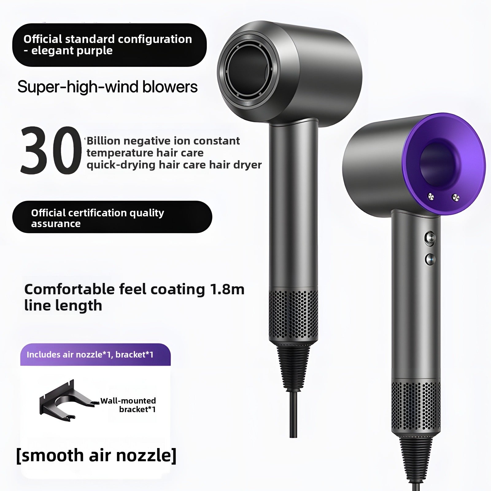Negative ion hair dryer