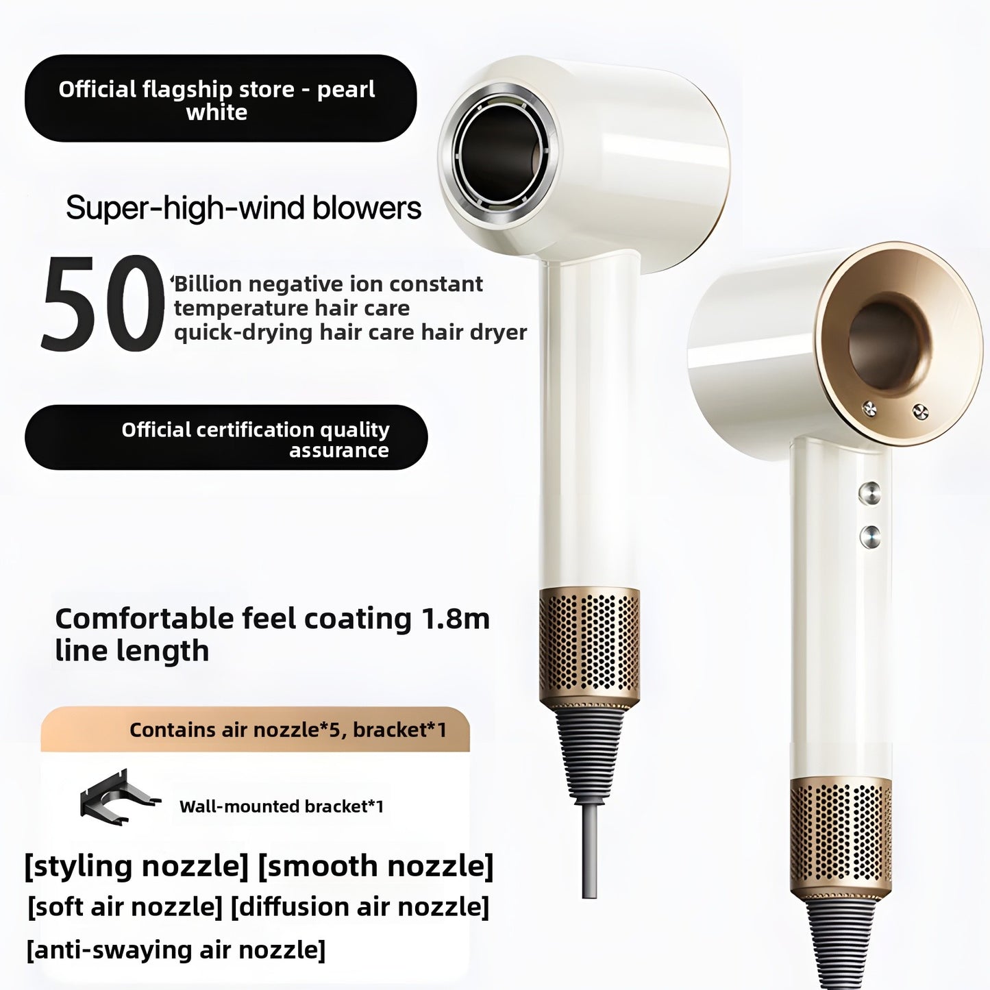 Negative ion hair dryer