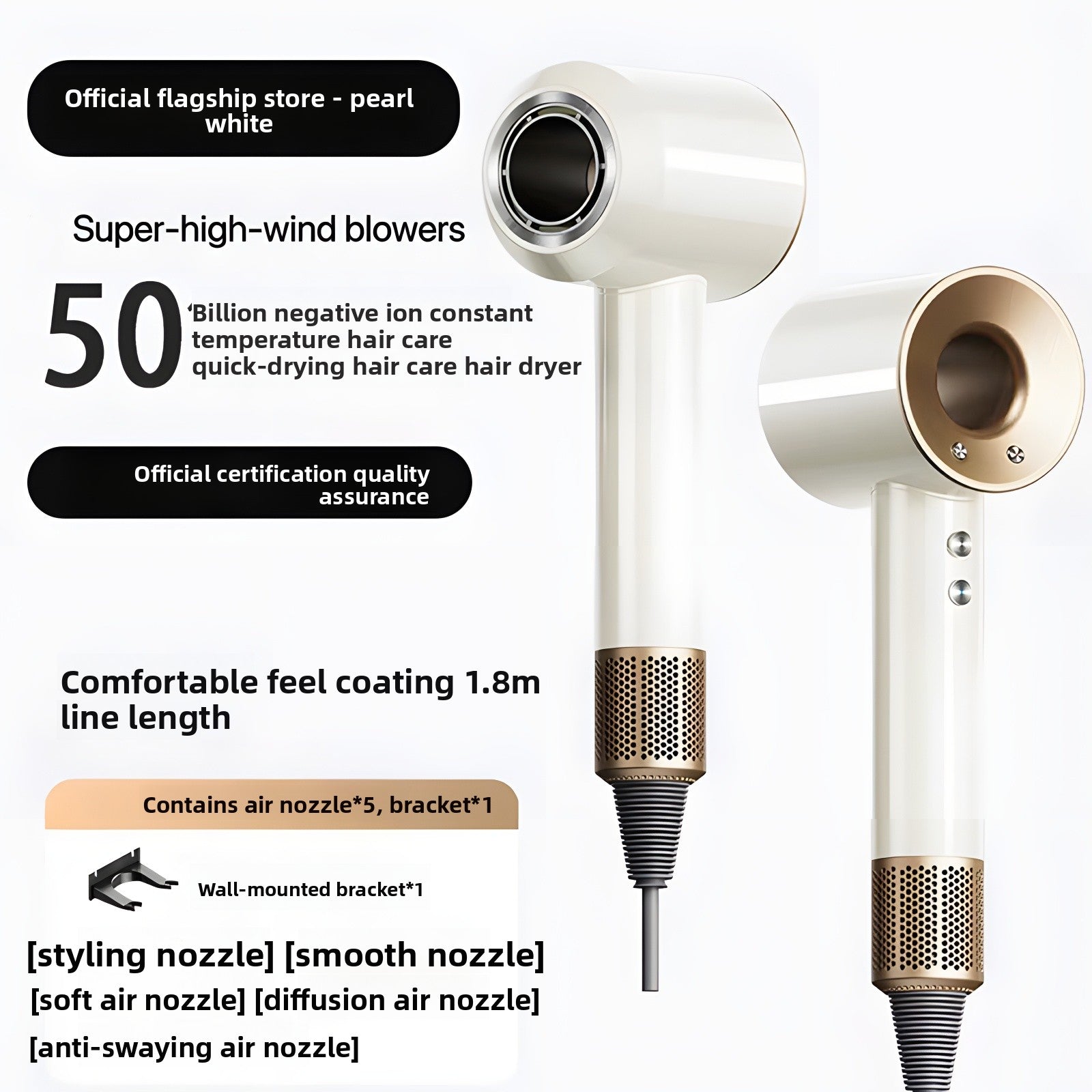 Negative ion hair dryer