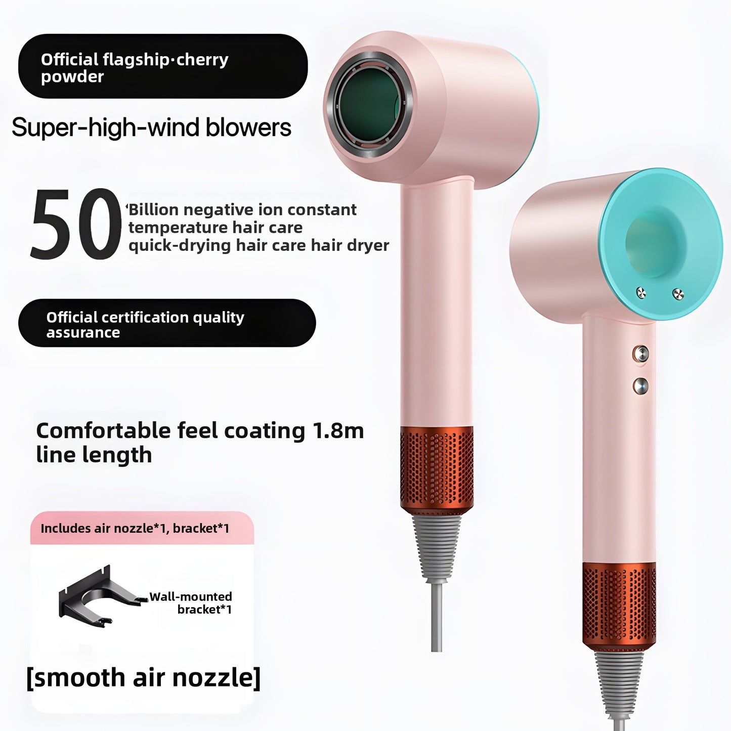 Negative ion hair dryer