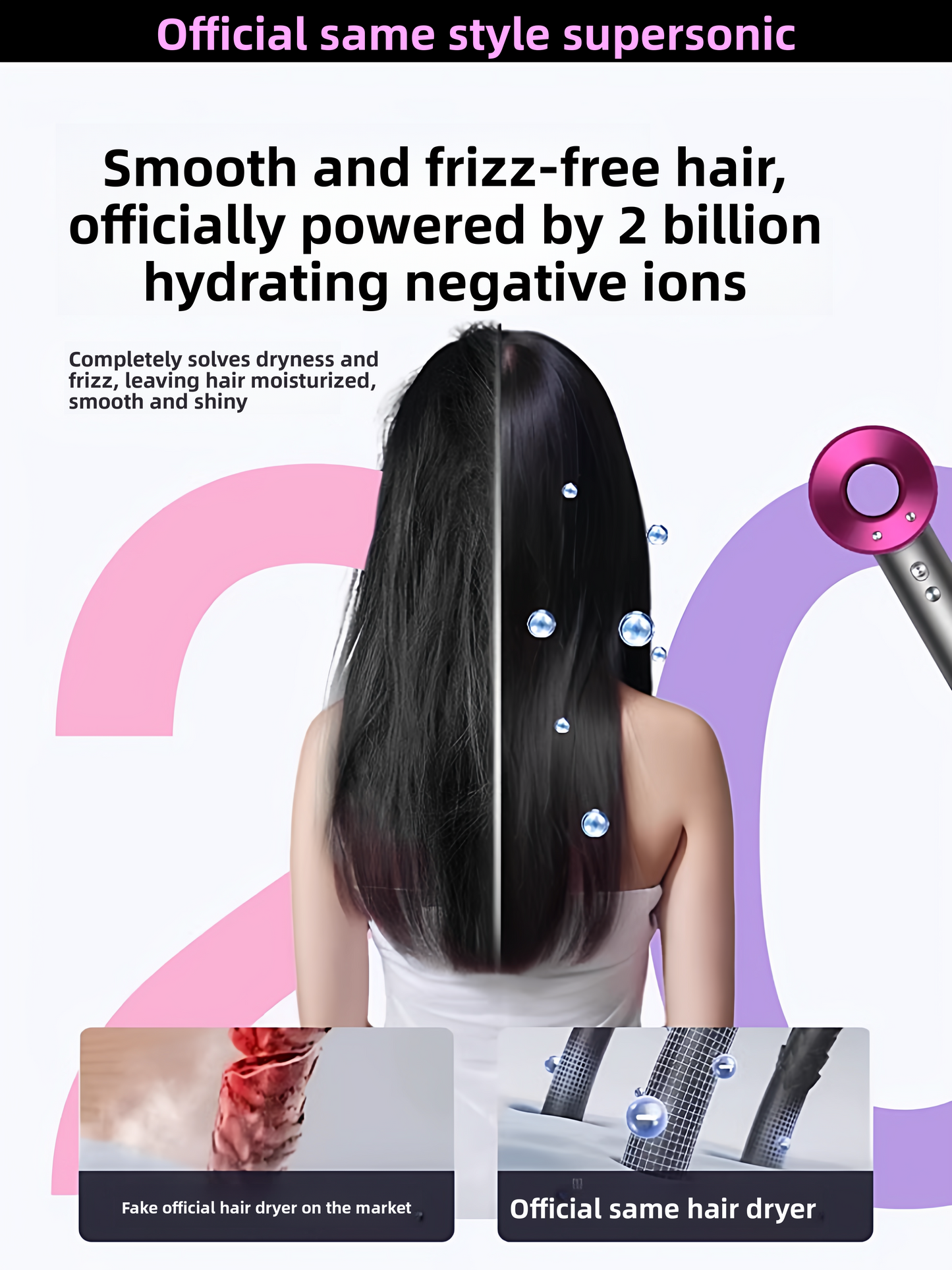 Negative ion hair dryer