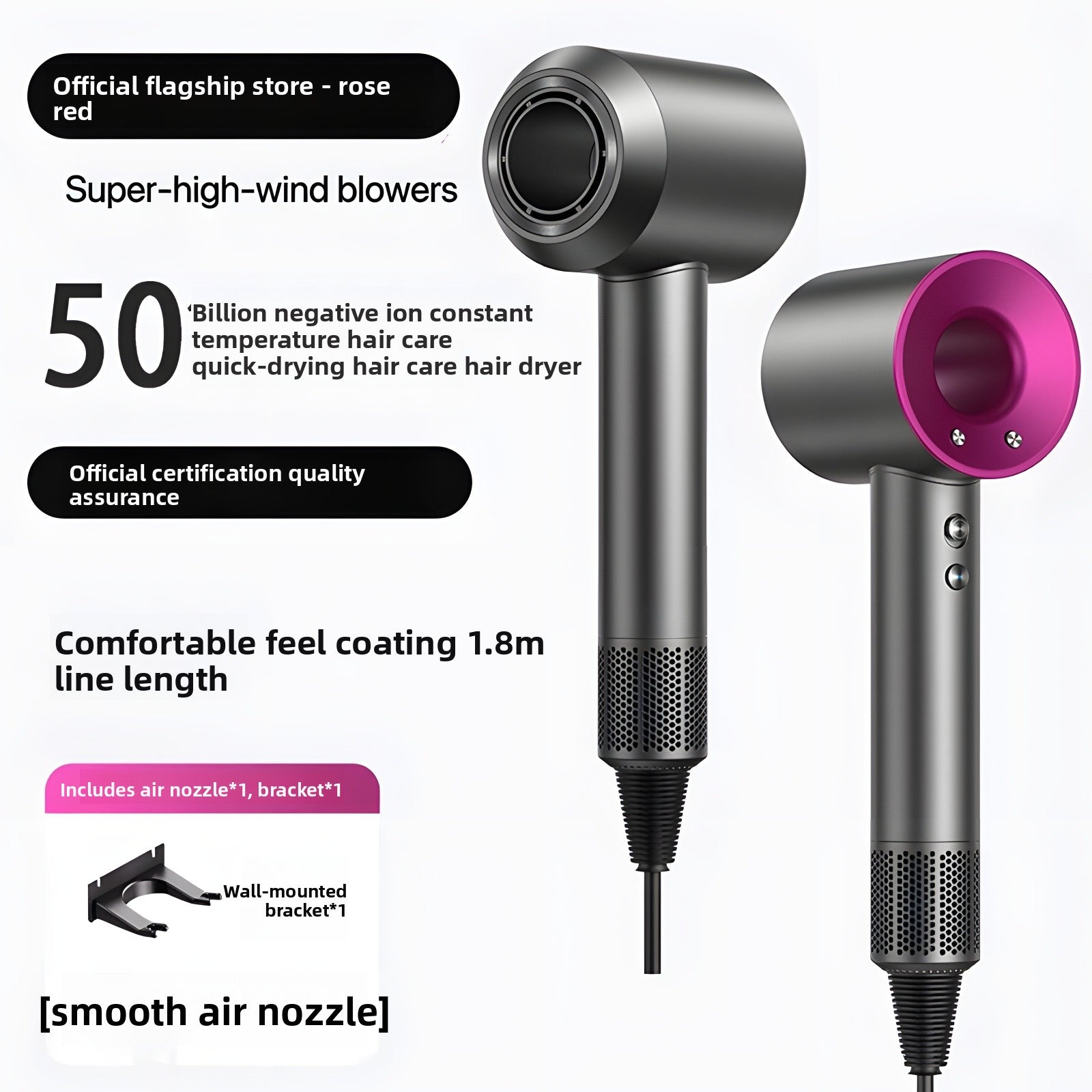 Negative ion hair dryer