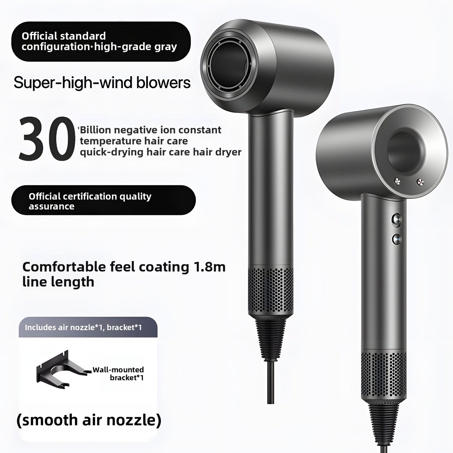 Negative ion hair dryer