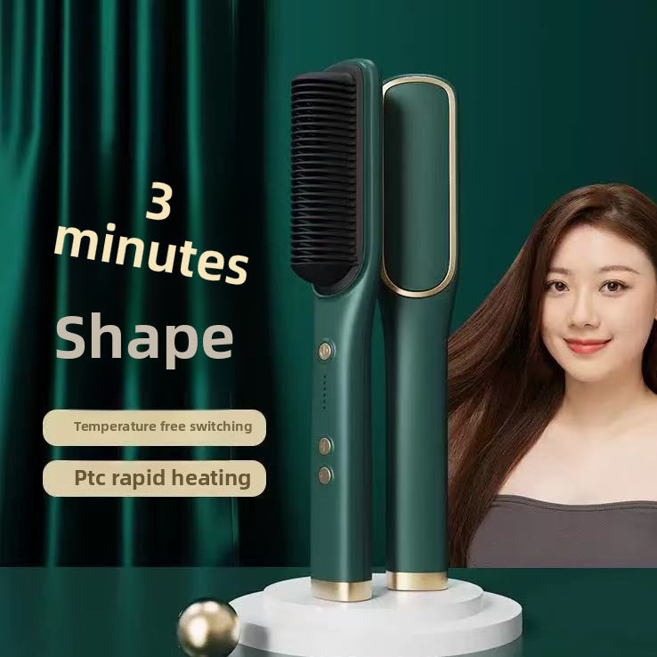 Negative Ion Hair Straightener and Curler Dual Function Styling Comb