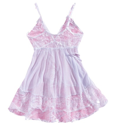 Net fabric halter dress