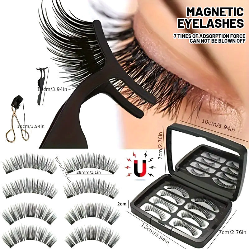 New 5 Magnetic False Eyelashes with Clip Set