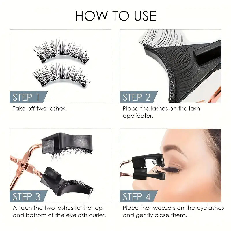 New 5 Magnetic False Eyelashes with Clip Set