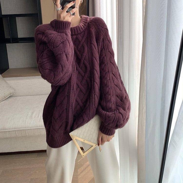 New Autumn-Winter Solid-Colored Sweater