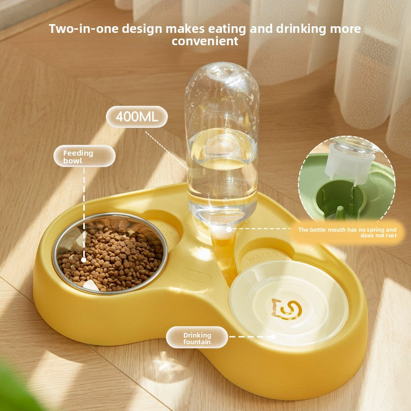 New cat feeder water bowl water food integrated two-in-one pet cat bowl